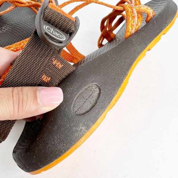 Chaco ZX/2 Classic Sandals Sz 8 Women's Orange Stripe Outdoor River Shoes - Picture 7 of 9